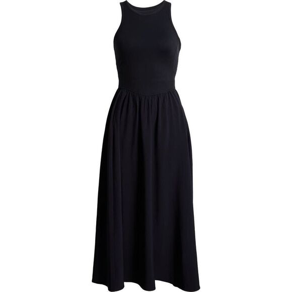 Zella Dresses & Skirts - Zella Women's Black Effortless Cutout Back Hybrid Midi Dress XXL NWOT